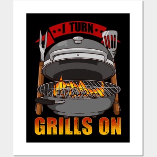 Barbeque I Turn Grills ON BBQ Funny Dad Posters and Art